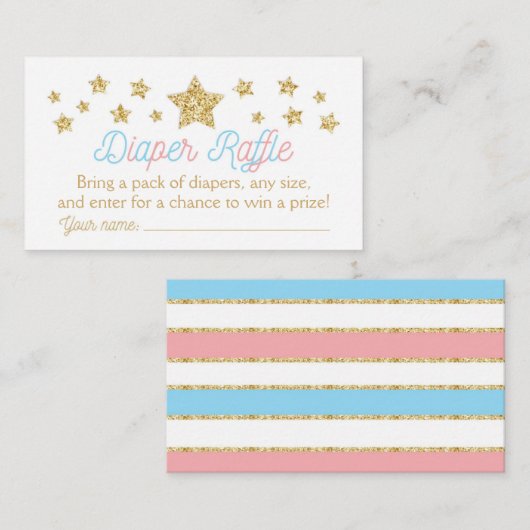 Twinkle Little Star Baby Duschdusche Windeln Raffl Begleitkarte (Vorne/Hinten)