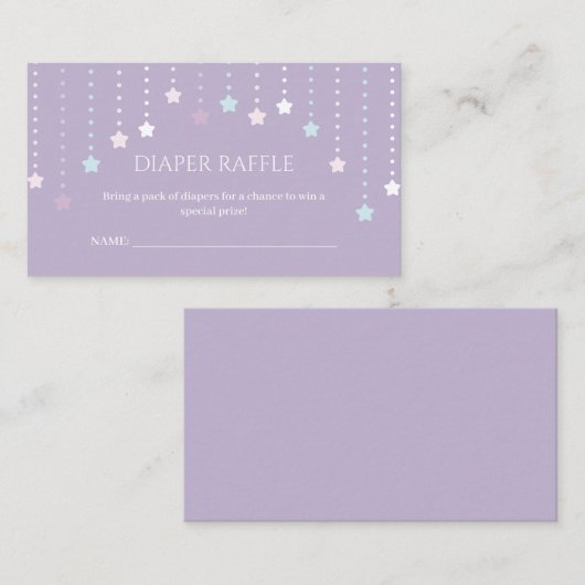 Twinkle Little Star Baby Duschdusche Windeln Raffl Begleitkarte (Vorne/Hinten)