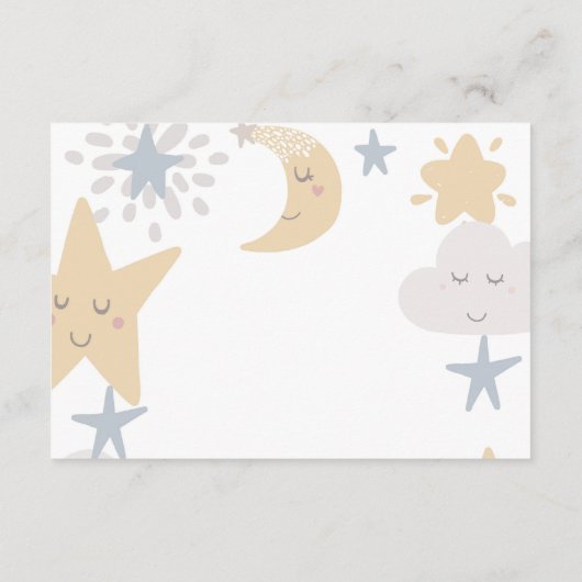 Twinkle Little Star Baby Duschdusche Windeln Raffl Begleitkarte (Rückseite)