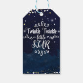 Twinkle Little Star Baby Dusche Blue Gold Fevor Geschenkanhänger (Rückseite)