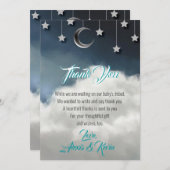 Twinkle Little Star Baby Dusche Danke Karte (Vorne/Hinten)