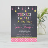 Twinkle Little Star Baby Dusche Einladungen (Stehend Vorderseite)