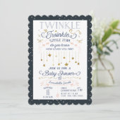 Twinkle Little Star Baby Dusche Einladungen (Stehend Vorderseite)