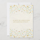 Twinkle Little Star Baby Dusche Gold Aqua Einladung (Rückseite)