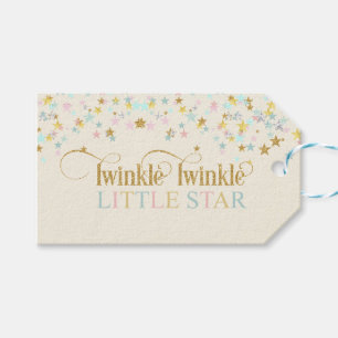 Twinkle Little Star Baby Dusche Gold Aqua Pink Geschenkanhänger