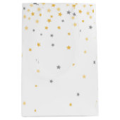 Twinkle Little Star Baby Dusche Grau und Gelb Mittlere Geschenktüte (Vorderseite)