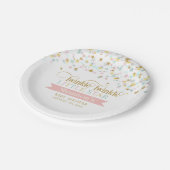 Twinkle Little Star Baby Dusche irgendeine Farbe Pappteller (Schrägansicht)