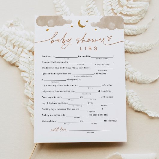 Twinkle Little Star Baby Dusche Libs Spielkarte Einladung