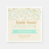 Twinkle Little Star Baby Dusche Minze Green Gold Serviette (Vorderseite)
