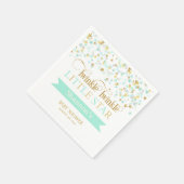 Twinkle Little Star Baby Dusche Minze Green Gold Serviette (Ecke)