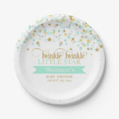 Twinkle Little Star Baby Dusche Minze Green Pappteller (Vorderseite)
