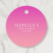 Twinkle Little Star Baby Dusche Pink Gold Geschenkanhänger (Rückseite)