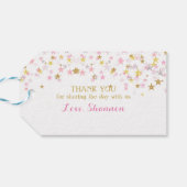 Twinkle Little Star Baby Dusche Pink Gold Geschenkanhänger (Rückseite Horizontal)