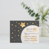 Twinkle Little Star Baby Dusche Save the Date Ankündigungspostkarte (Stehend Vorderseite)