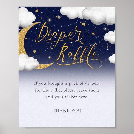 Twinkle Little Star Baby Dusche Windel Raffle Zeic Poster (Vorne)