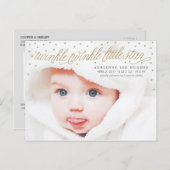 Twinkle Little Star Baby Foto Geburtserklärung Ankündigungspostkarte (Vorne/Hinten)