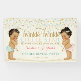 Twinkle Little Star Baby Gender Reveal Ethnic Banner