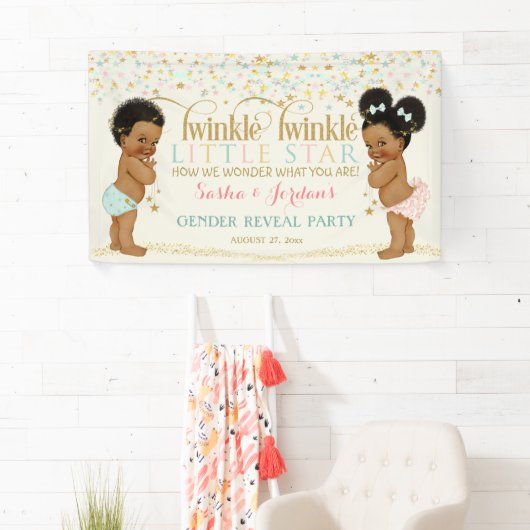 Twinkle Little Star Baby Gender Reveal Ethnic Banner (Insitu)
