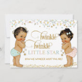 Twinkle Little Star Baby Gender Reveal Ethnic Einladung (Vorderseite)