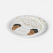 Twinkle Little Star Baby Gender Reveal Ethnic Pappteller (Schrägansicht)