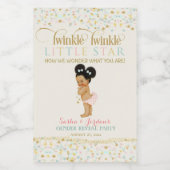 Twinkle Little Star Baby Gender Reveal Girl Weinetikett (Einzelnes Label)