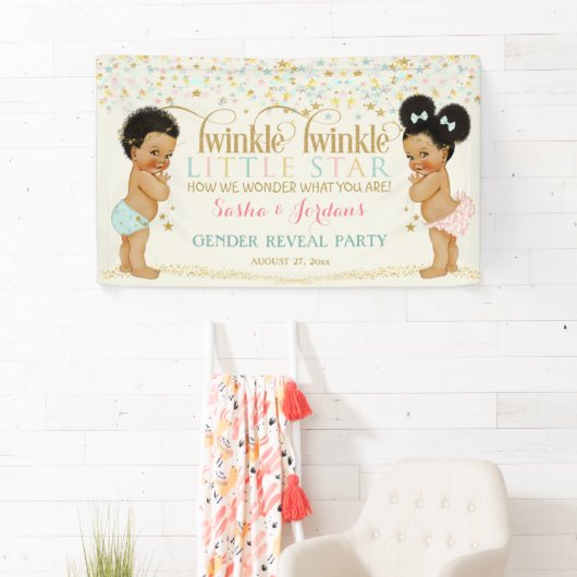Twinkle Little Star Baby Gender Reveal Medium Banner (Insitu)