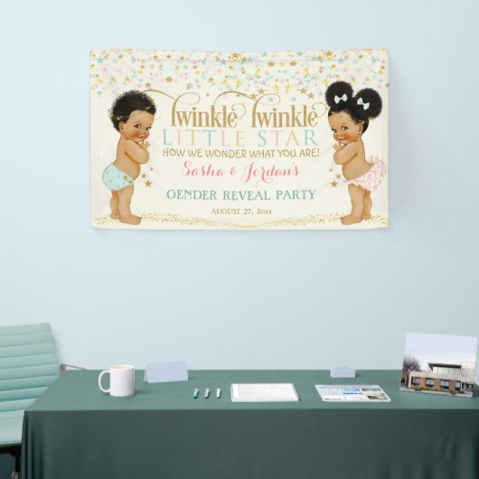 Twinkle Little Star Baby Gender Reveal Medium Banner (Messeveranstaltung)