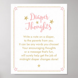 Twinkle Little Star Baby Girl Duschdusche Windelun Poster