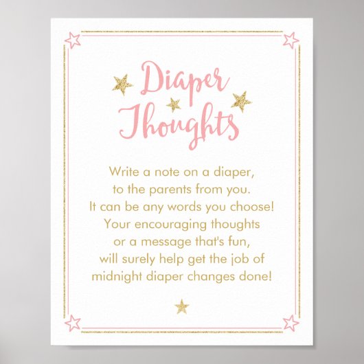 Twinkle Little Star Baby Girl Duschdusche Windelun Poster (Vorne)