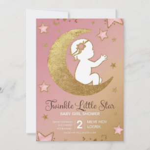 Twinkle Little Star Baby Girl Dusche Einladung  