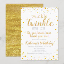 Twinkle Little Star Baby Gold Girls Geburtstag