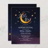 Twinkle Little Star Baby Reveal Weltraum Einladung (Vorne/Hinten)