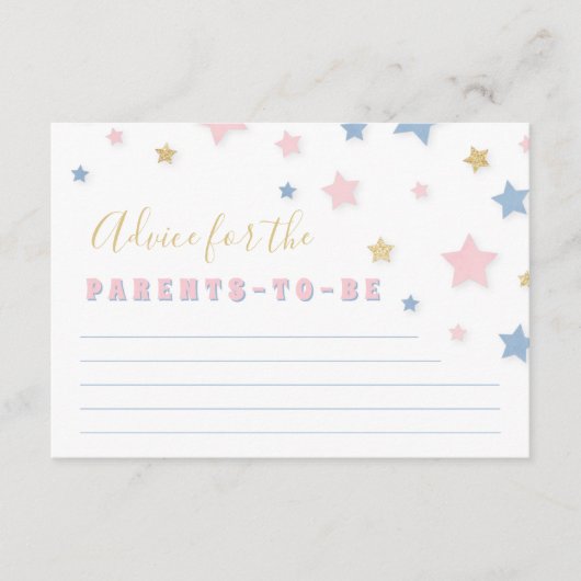 Twinkle Little Star Baby Shower Admin Card Hinweiskarte (Vorderseite)