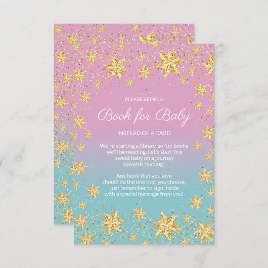 Twinkle Little Star Baby Shower Book for Baby Card Begleitkarte (Vorne/Hinten)