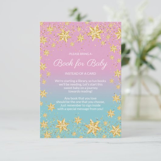 Twinkle Little Star Baby Shower Book for Baby Card Begleitkarte (Stehend Vorderseite)