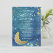 Twinkle Little Star Baby Shower by Mail Einladung (Stehend Vorderseite)