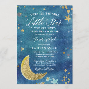 Twinkle Little Star Baby Shower by Mail Einladung