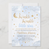 Twinkle Little Star Baby Shower Einladung (Vorderseite)