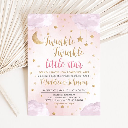 Twinkle Little Star Baby Shower Einladung