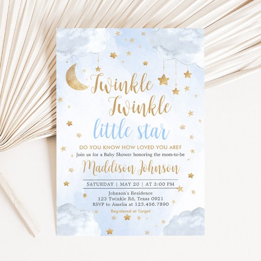 Twinkle Little Star Baby Shower Einladung