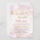 Twinkle Little Star Baby Shower Einladung (Vorderseite)