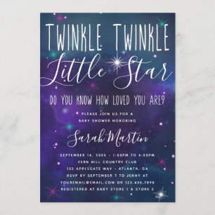 Twinkle Little Star Baby Shower Einladung, Galaxy Einladung