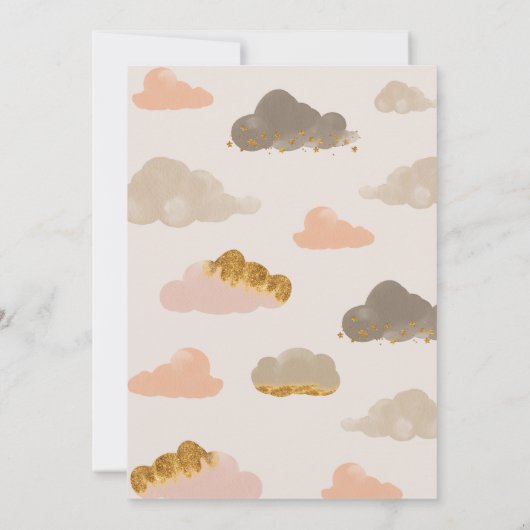 Twinkle Little Star Baby Shower Einladung Mädchen (Rückseite)