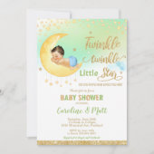 Twinkle Little Star Baby Shower Gender Neutral Einladung (Vorderseite)