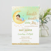 Twinkle Little Star Baby Shower Gender Neutral Einladung (Stehend Vorderseite)