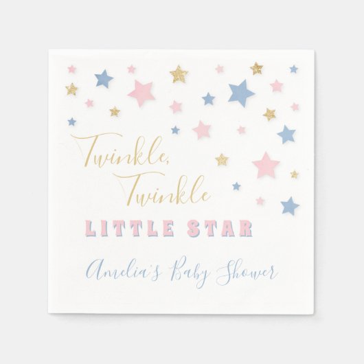 Twinkle Little Star Baby Shower Napkin Serviette (Vorderseite)