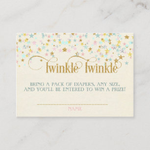 Twinkle Little Star Baby Shower Windel-Raffle Begleitkarte