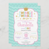 Twinkle Little Star Birthday Invitation Girl Einladung (Vorne/Hinten)