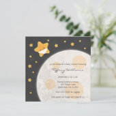 Twinkle Little Star Black and Yellow Baby Dusche Einladung (Stehend Vorderseite)