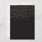 Twinkle Little Star Black, Gold, Bear Baby Dusche Einladung (Rückseite)